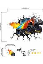 Racing Cars Wall Stickers - Truck Vehicles Boys Bedroom Wall Decals - Baby Nursery Kids Room Daycare Wall Decor