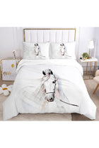 3D Duvet Cover Sets, Animal Horse Printed Bedding Set with Duvet Covers and 2 Pillowcases 50 x 75 cm