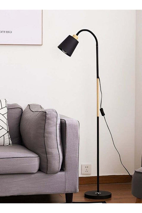 Archiology Arc Floor Lamp With Lamp Shade LED Bulb Black