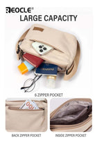 Women's Canvas Crossbody Bag with 6 Pocket Design and Adjustable Strap Small Shoulder Purse with Phone compartment for Casual Travel Use