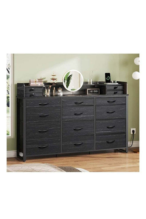 Dressing Model with Electric 16 Drawers for inside Home Room Storage Cabinet 55.51" inches With Black Color
