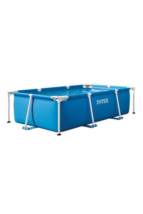 2.2m x 1.5m x 0.6m Rectangular Metal Frame Above Ground Swimming Pool – Durable Steel Construction for Backyard Family Fun
