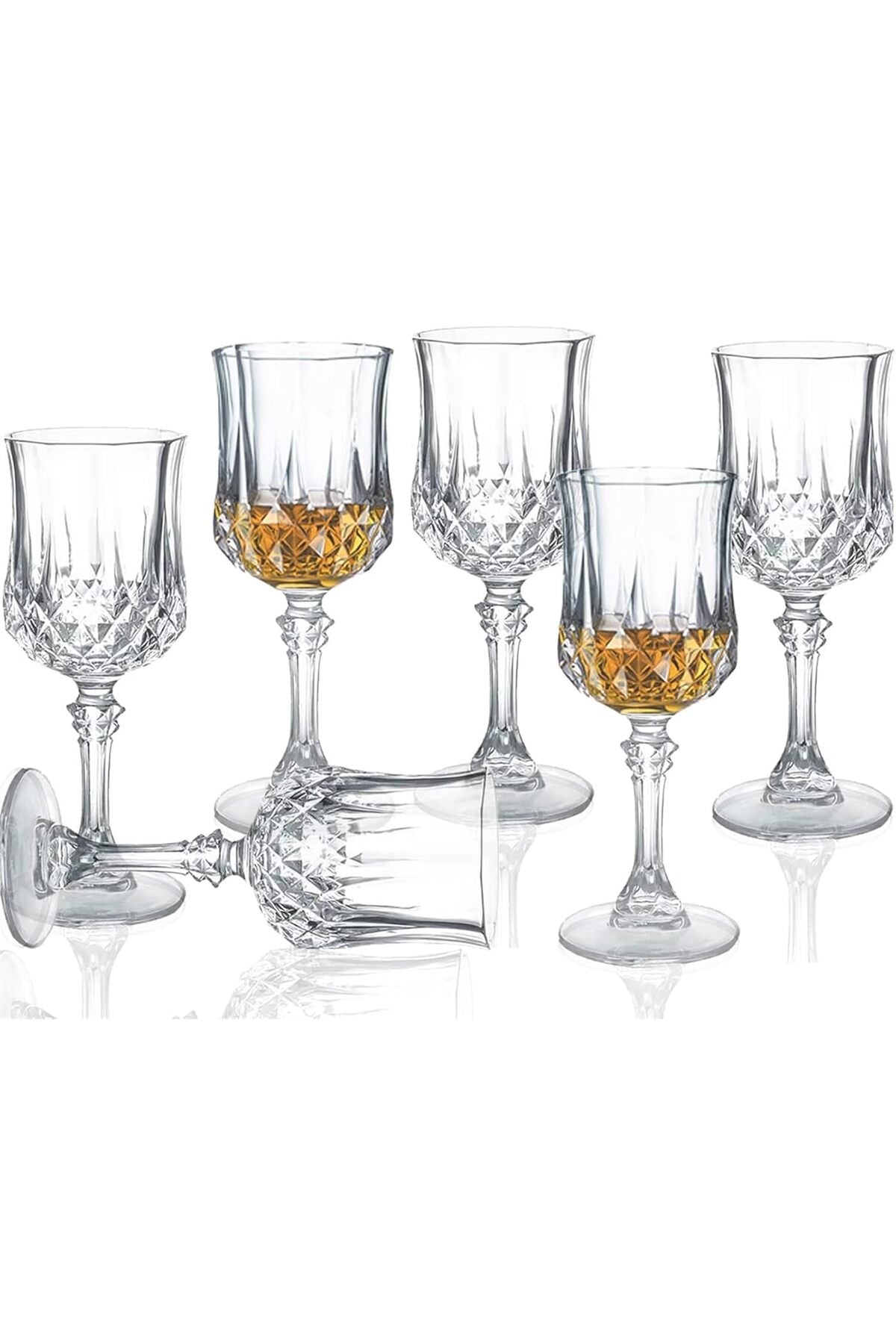 Cordial Glasses with Stem,Glasses | Port glasses | Crystal Shot glasses | Limoncello glasses (Set of 6)