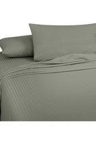 3 Pieces 1cm Stripe Bed Sheets King (180x200+30 cm) - Soft Satin Sheet Set - Grey