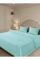 100% Cotton 4 pc Micro Checks Bedding Set - Stratosphre Blue