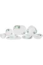 36pcs Opalware Dinner Set RF12880 Square, Includes Serving Platters, Dinner, Soup and Desserts Plates, Side Bowls and Spoons