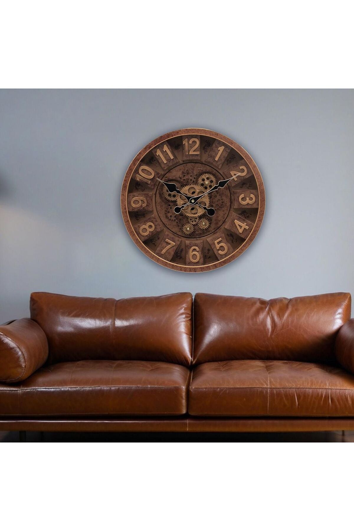 Sansa PP Gear Bare Wall Clock Brown 40x40x7