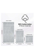 Infinitee Xclusives Premium Grey Bath Towel Set - 100% Turkish Cotton 2 Bath Towels, 2 Hand Towels, 2 Washcloths - Soft, Absorbent, Durable – Quick Dry - Perfect for Daily Use by Infinitee Xclusives