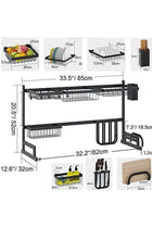 Stainless Steel Dish Drying Rack Over Sink Black