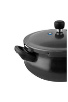 Deluxe Plus Hard Anodised Aluminium Pressure Cooker | With Lid |Curved Design|User Friendly Handles Black 5Liters