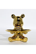BERAM Golden Bunny Piggy Bank with Key Stand – Ceramic Art Sculpture, Modern Abstract Home Decor, Indoor Shelf Ornament & Functional Office, Living Room, Dining Room Centerpiece