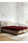 Pure Combed Cotton Fitted Sheet 200x200 cm Rio Red, 400 Thread Count Cool Luxury Soft