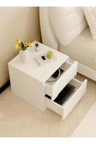 1-Piece Modern Design Wood Nightstand for Bedroom Wide Top End Table with Storage Drawers Bedside Storage Cabinet for Living Room Office 40x41x45 cm (Fully Assembled)