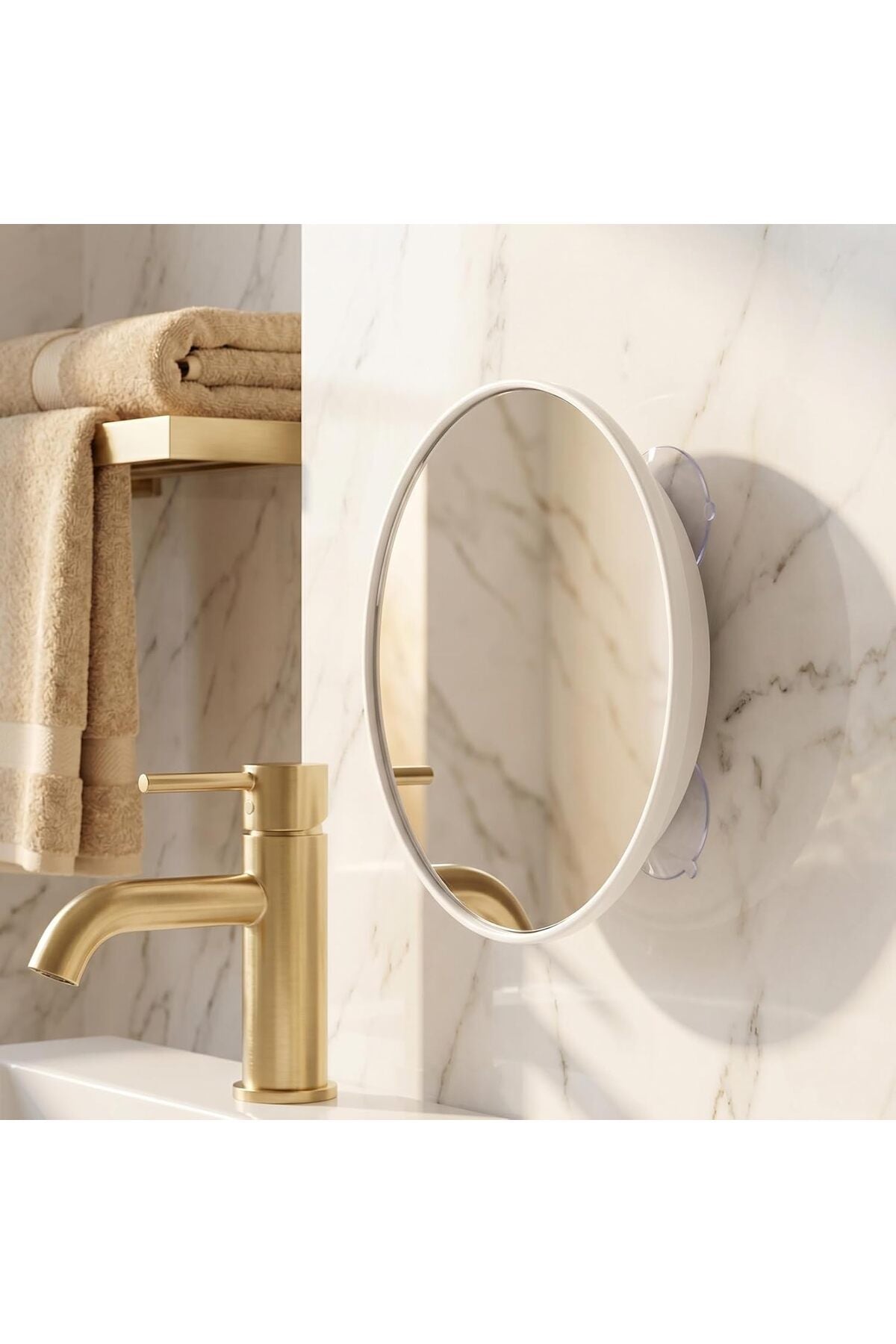 Suction Cup Bathroom Makeup Mirror 10X Magnifying Cosmetic Mirror Wall Mount Compact Design Ideal for Travel and Home Use Makeup Vanity