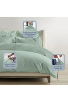 Royale 100% Cotton Double Duvet Cover Set 200x200 cm Sea Foam, 1000 Thread Count Thick Exquisite Long Staple Cotton Sateen Weave Quilt Cover Set with 2 Pillowcases (Sea Foam Bedding Set)