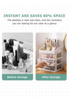 Makeup Organizer with 3 Drawers,Bathroom Vanity Countertop Storage Cosmetic Display Cases Makeup Storage Box for Skin Care, Eyeshadow, Brush, Lipstick, Powders, Nail Polish Great for Dresser,