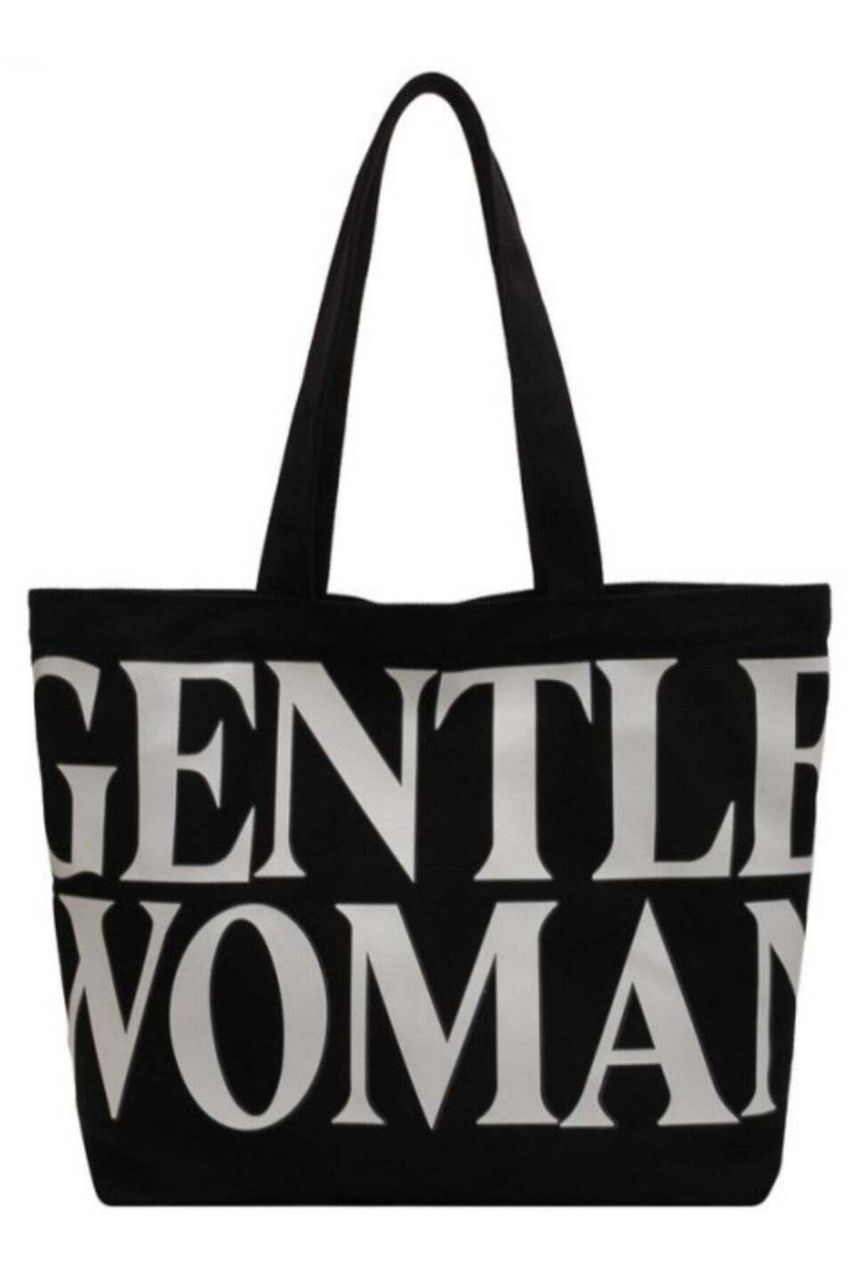 Ladies Large Capacity Canvas Shoulder Bag Travel Simple New Handbag Casual Travel Alphabet Tote Bag