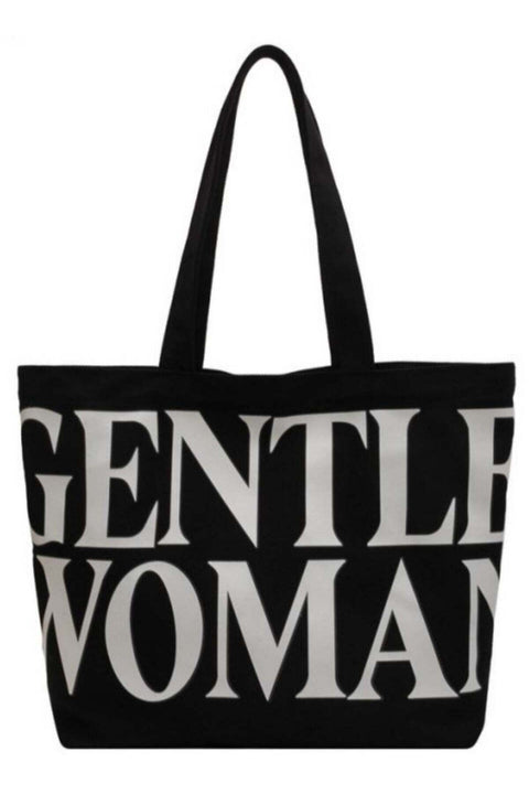 Ladies Large Capacity Canvas Shoulder Bag Travel Simple New Handbag Casual Travel Alphabet Tote Bag