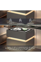 Modern Bedside Nightstand Table with LED Mirror, Sensor Light, Wireless Charging and BT Speaker 50CM
