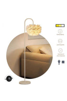 Cream Metal Feather Floor Lamp 1550mm, E27 Foot Switch, 3 Color Temperature, Modern Minimalist Standing Lamp