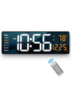Plastic Digital Wall Clock Large Display, 16.2 Inch Large Wall Clocks, Led Digital Clock With Remote Control/Automatic Brightness Dimmer Big Clock With Date Week Temperature (Orange)