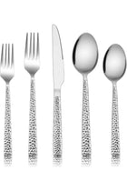 E-far Hammered Silverware Set, 40-Piece Stainless Steel Flatware for 8