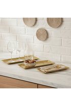 Marketplace Rectangular Metal Platter, Set Of 3 - Gold