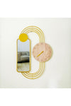 New In Modern Clock With Mirror Wall Clock 79.5X52.5X4.5Cm Gold