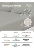 Pure Combed Cotton Double Fitted Sheet 140x200 cm Sliver, 400 Thread Count Cool Luxury Soft