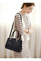 Women's Fashion Handbag Faux Leather Crossbody Bag For Women Large Capacity Bow Trim Tote Bags