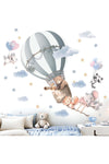 Animals Balloon Wall Stickers for Nursery: Baby Girls Kids Boys Bedroom Wall Decals - Hot Air Balloon Elephant Deer Fox Koala Rabbit