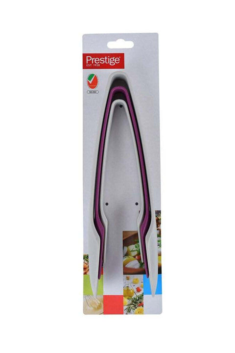 3-Piece Plastic Tongs Grey/Purple