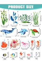 Under The Sea Wall Decals Sea Turtle Whale Dolphin Starfish Wall Stickers 3D Coral Reef Ocean Grass Bubbles Wall Decals Wall Decoration for Wall Corner Nursery Room Children Bedroom Bathroom