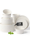- Dinnerware Sets for 8/24-Piece Modern Stoneware Dish Set/Tableware – Dishwasher and Microwave Safe – Luxe Collection