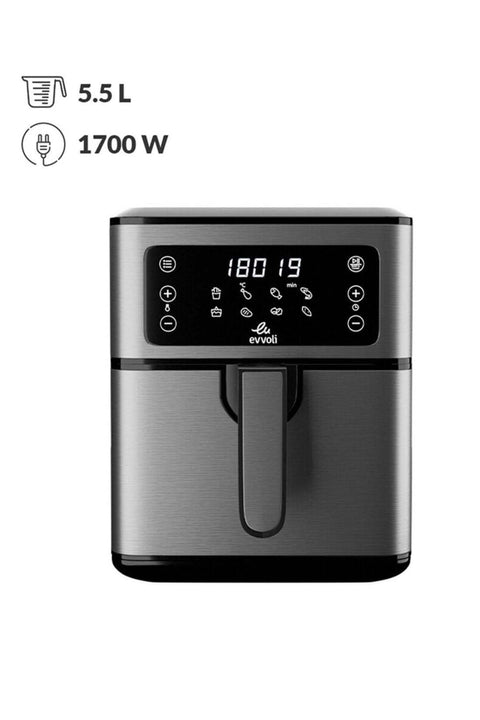 Air Fryer 5.5L, 8 Preset Programs With Digital Control Panel Display, Built-In Preheat Functi