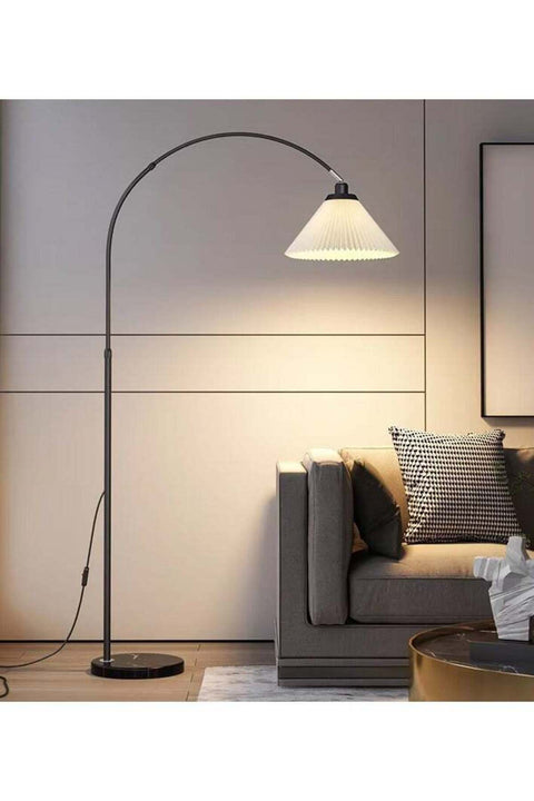 Pleated Floor Lamp Nordic Creative Retro Luxury Lamp for Living Room, Study, and Bedroom with 12W Remote Control and Bulb