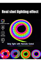CozyNest Silicone Flexible RGB Neon Light Strip, Bluetooth Sound-Controlled Running Water Ambient Light, 5m