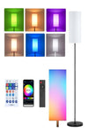 Floor Lamp Temperature Modern LED Standing Lamp Linen Lampshade Elegant High Light Stepless Dimming Floor Lamp