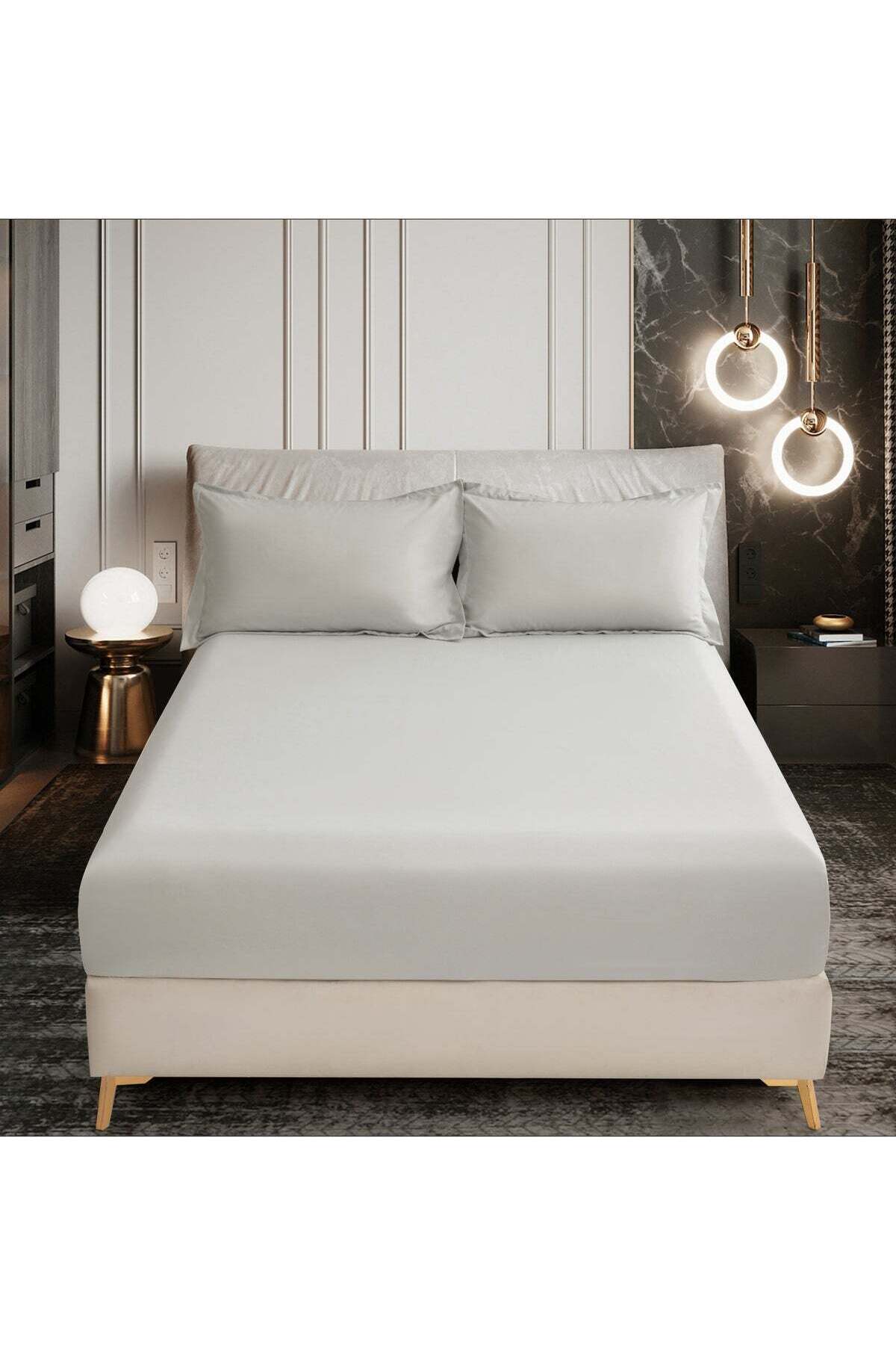 Bedding Fitted Sheet 2-Pcs Twin Size Solid Bed Sheet Set Fits(120x200CM) With Pillowcases