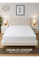 1-Piece Microfiber Fitted Sheet Striped, White, Double (120x 200 cm)