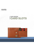 Wallet for Men Leather Original, Stylish Bi-Fold with 5 Card Slots, Coin Pocket - Tan
