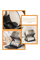Black Two Tier Dish Drying Rack With Cutlery Holder Compact Kitchen Organizer
