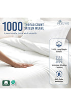 Royale 100% Cotton Double Duvet Cover Set 200x200 cm White, 1000 Thread Count