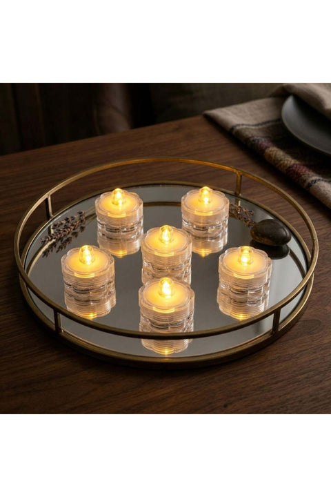 New In Led Candle Set Of- 6 3X2.5Cm Clear