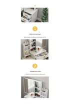 Vanity Table with LED Light Mirror, Multifunctional Makeup Dressing Table with Drawers and Storage Cabinet, Girls and Women's Bedroom Dresser with Open Shelves and Stool, White（SZZ008)