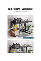 Multi Layer Kitchen Sink Drain Board Rack Black 34x85x89cm