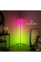 Smart LED Corner Floor Lamp With Remote Control Black