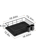 FALAHOM Dish Drying Rack with Drainboard, Stainless Steel Multifunctional Dish Drying Rack Used Over Sink, in Sink & on Countertop, Rustproof Kitchen Dish Drying Rack with Removable Cutlery Holder