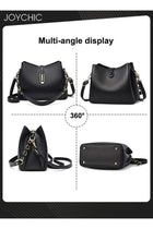 Fashion and Trend Elegant Women Shell Bag Simple Pattern Inner Multi Pockets Lady Shoulder Crossbody Bag for Office Party Shopping Black