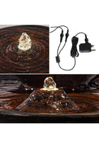Double-Tiered Zen Tabletop Fountain, Polyresin & Fiberglass Waterfall Fountain, Electric Water Fountain with LED Light, Freestanding Fountains for Indoor/Outdoor Relaxation, Event & Home Decor